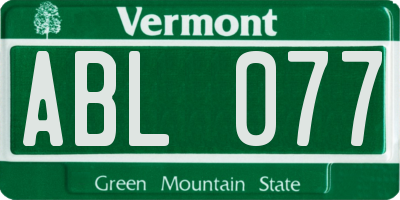 VT license plate ABL077