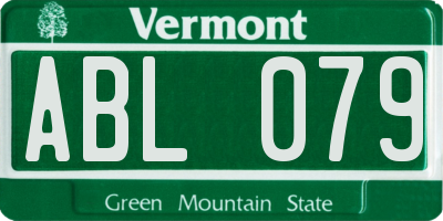 VT license plate ABL079