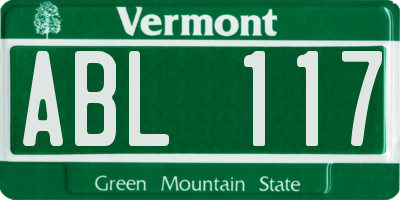 VT license plate ABL117