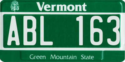 VT license plate ABL163