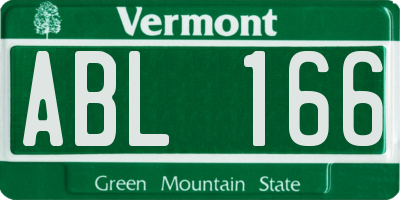 VT license plate ABL166