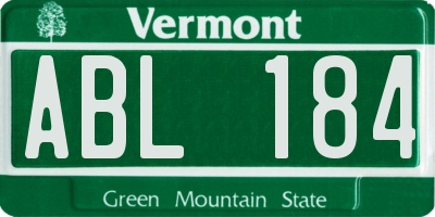 VT license plate ABL184