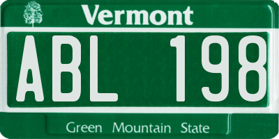 VT license plate ABL198