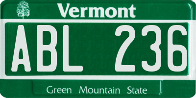 VT license plate ABL236