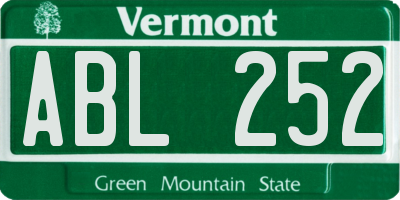 VT license plate ABL252