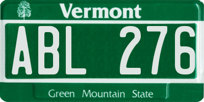 VT license plate ABL276