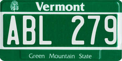 VT license plate ABL279