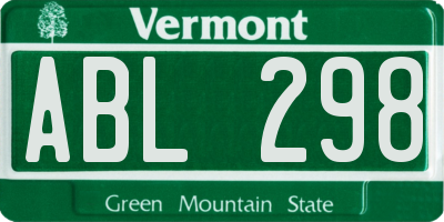 VT license plate ABL298