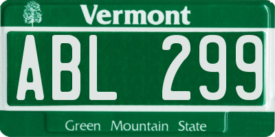 VT license plate ABL299