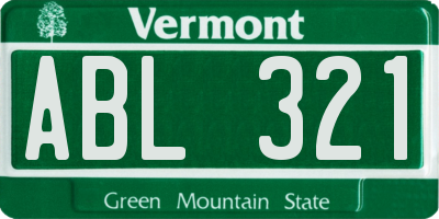 VT license plate ABL321