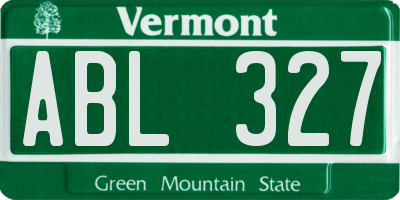 VT license plate ABL327