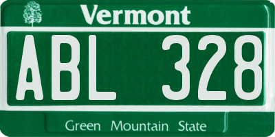 VT license plate ABL328