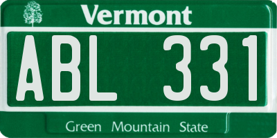 VT license plate ABL331