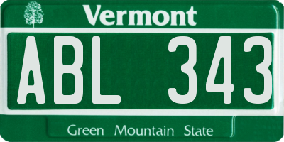 VT license plate ABL343