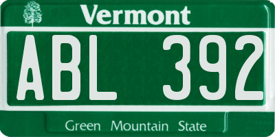 VT license plate ABL392