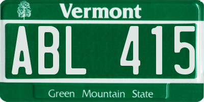 VT license plate ABL415
