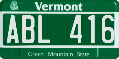 VT license plate ABL416