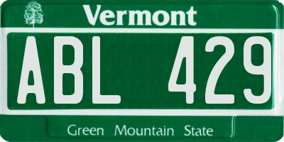 VT license plate ABL429