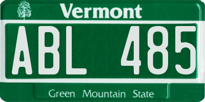 VT license plate ABL485