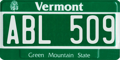 VT license plate ABL509