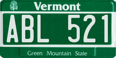 VT license plate ABL521