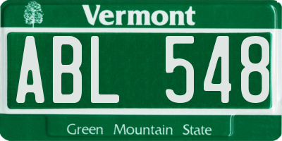 VT license plate ABL548
