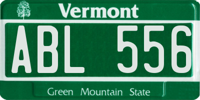 VT license plate ABL556
