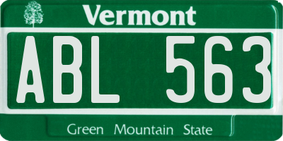 VT license plate ABL563