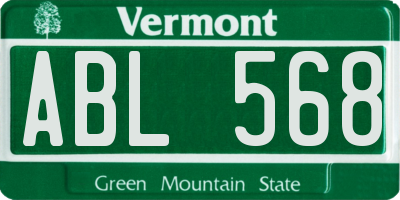 VT license plate ABL568