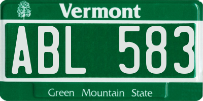 VT license plate ABL583