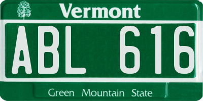 VT license plate ABL616