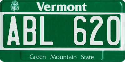 VT license plate ABL620