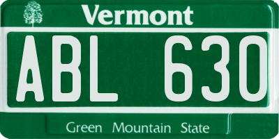 VT license plate ABL630