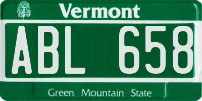 VT license plate ABL658