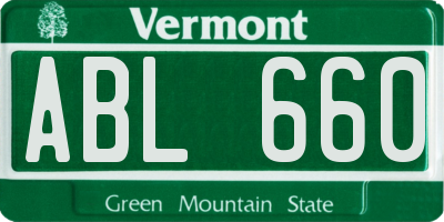 VT license plate ABL660