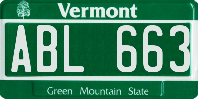 VT license plate ABL663