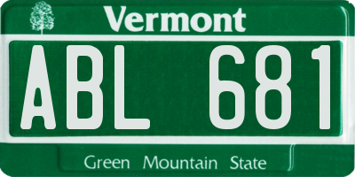 VT license plate ABL681