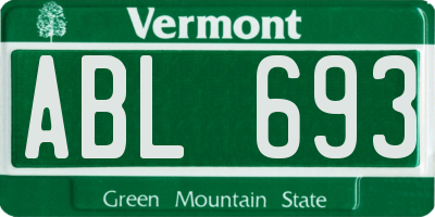 VT license plate ABL693
