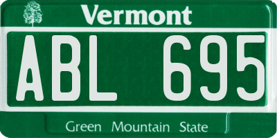 VT license plate ABL695