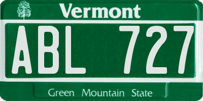VT license plate ABL727