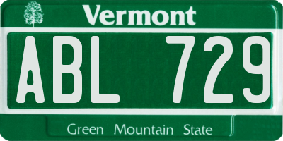 VT license plate ABL729