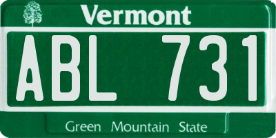 VT license plate ABL731