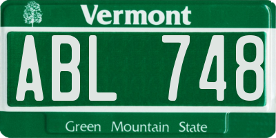 VT license plate ABL748