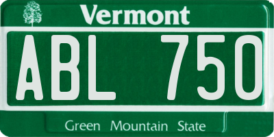 VT license plate ABL750