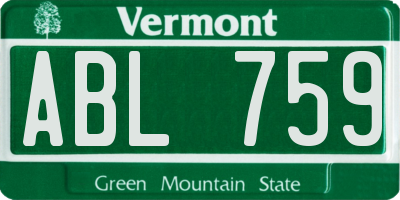 VT license plate ABL759