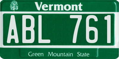 VT license plate ABL761