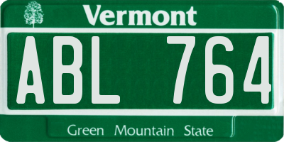 VT license plate ABL764
