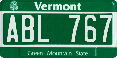 VT license plate ABL767