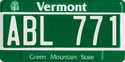 VT license plate ABL771
