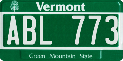 VT license plate ABL773